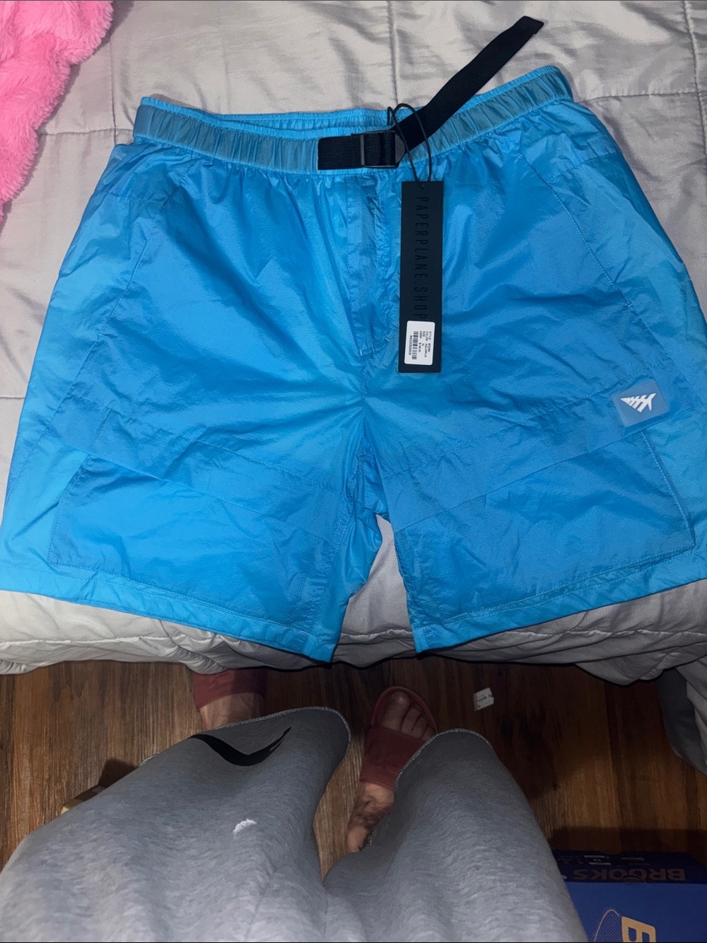Paperplane Blue Men's Swim Trunks size xl 148 retail